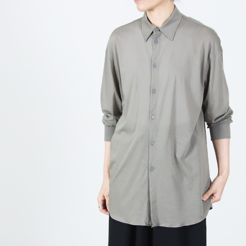 unfil(����ե���) twisted cotton sheer jersey fluid shirt