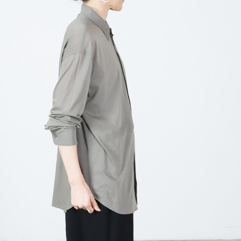 unfil(����ե���) twisted cotton sheer jersey fluid shirt