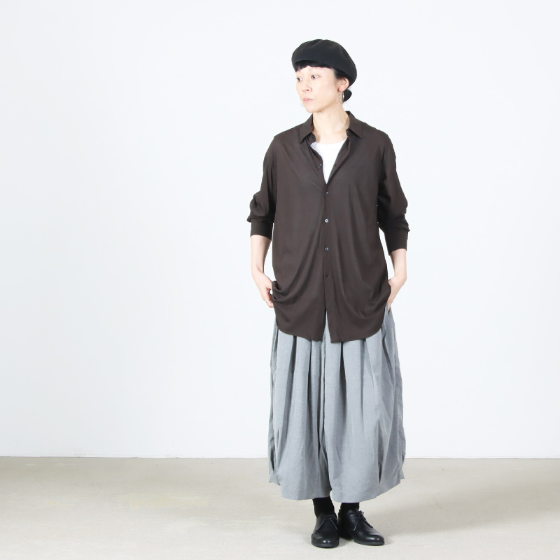 unfil(����ե���) twisted cotton sheer jersey fluid shirt