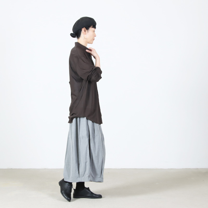 unfil(����ե���) twisted cotton sheer jersey fluid shirt