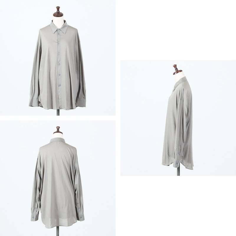 unfil(����ե���) twisted cotton sheer jersey fluid shirt