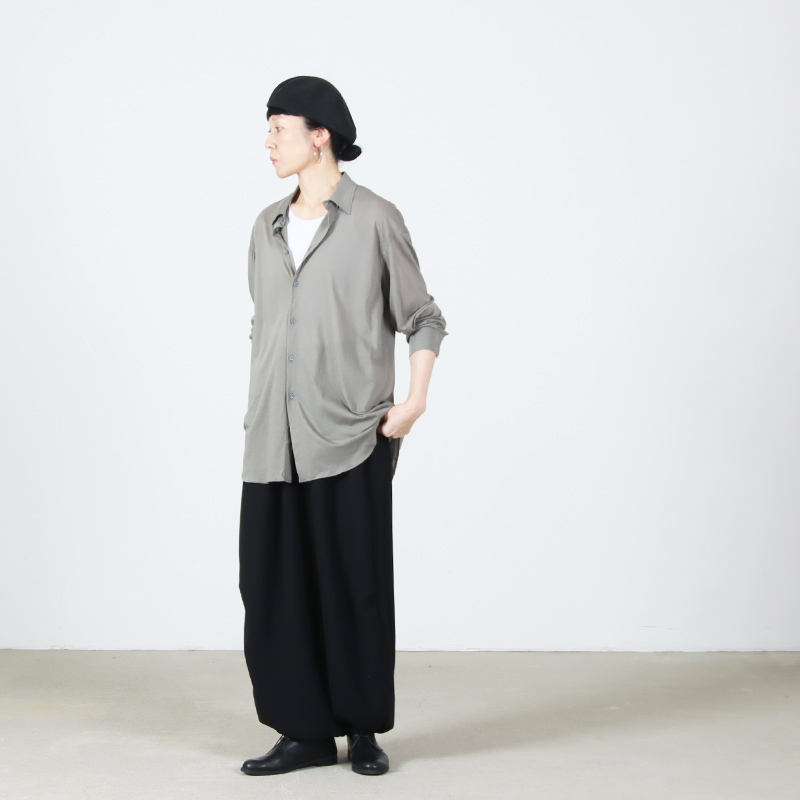 unfil(����ե���) twisted cotton sheer jersey fluid shirt