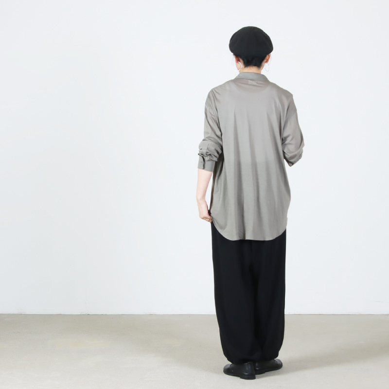 unfil(����ե���) twisted cotton sheer jersey fluid shirt