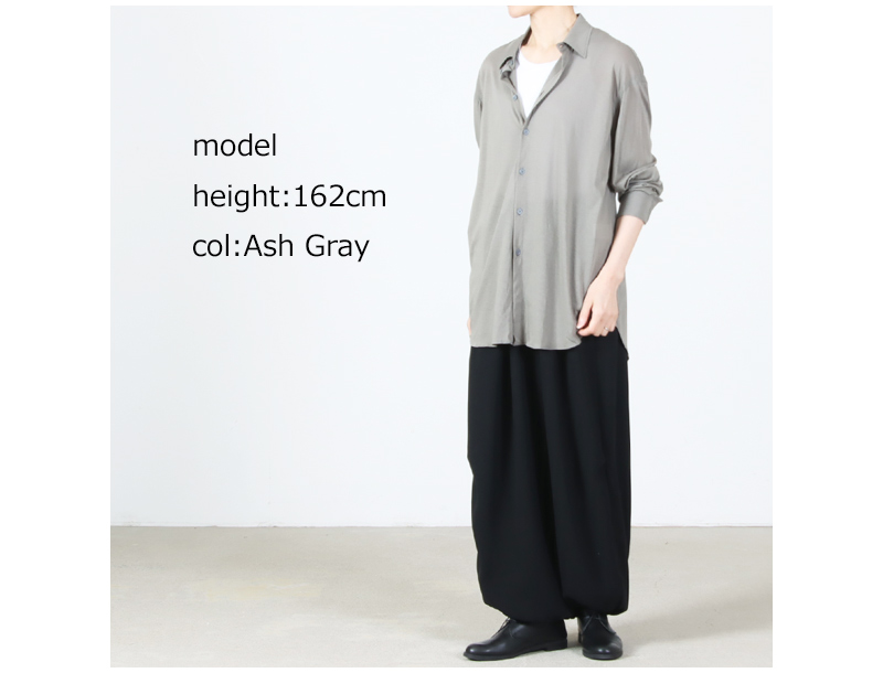 unfil(����ե���) twisted cotton sheer jersey fluid shirt