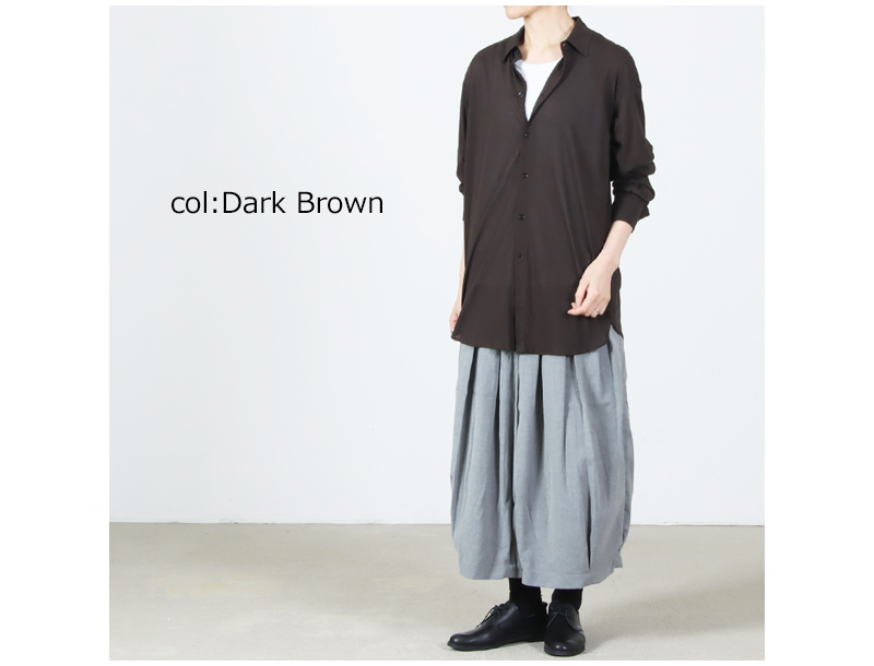 unfil(����ե���) twisted cotton sheer jersey fluid shirt