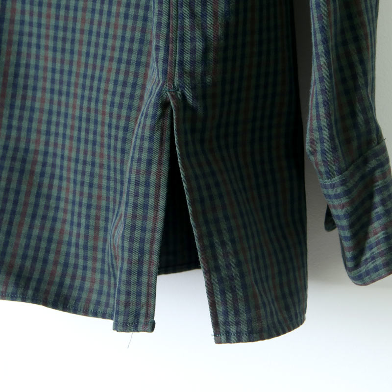 unfil (アンフィル) washed brushed cotton band colloar shirt / ウォッシュドブラッシュコットン バンドカラーシャツ