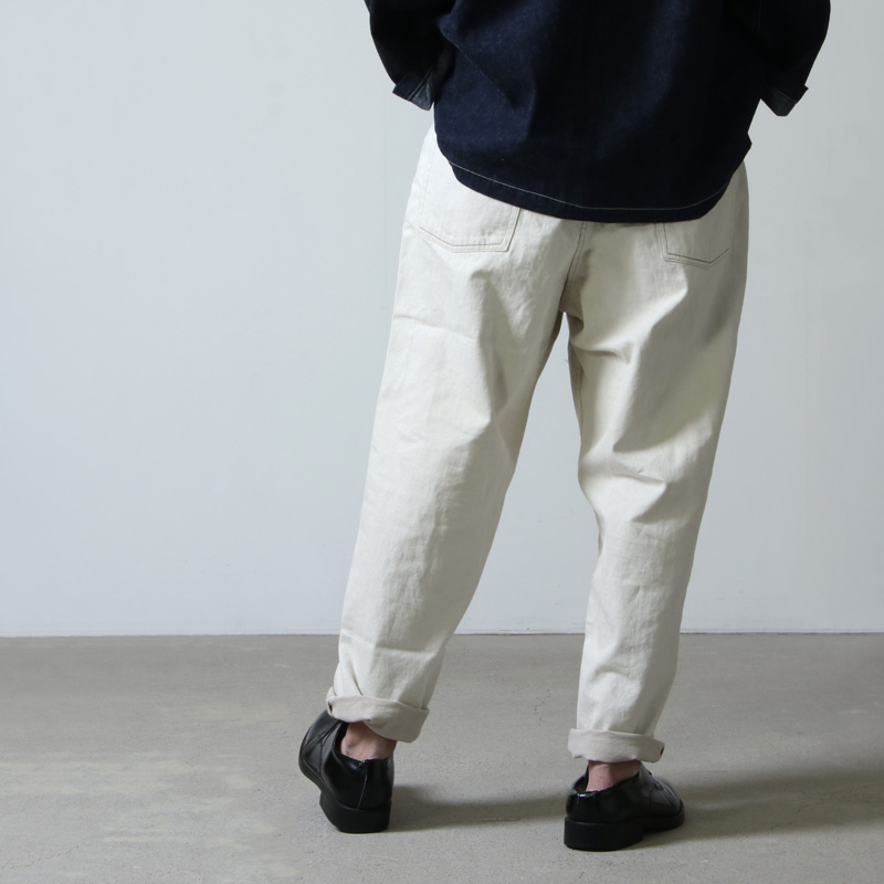 unfil(ե) 12oz cotton denim 5pocket wide tapered pants