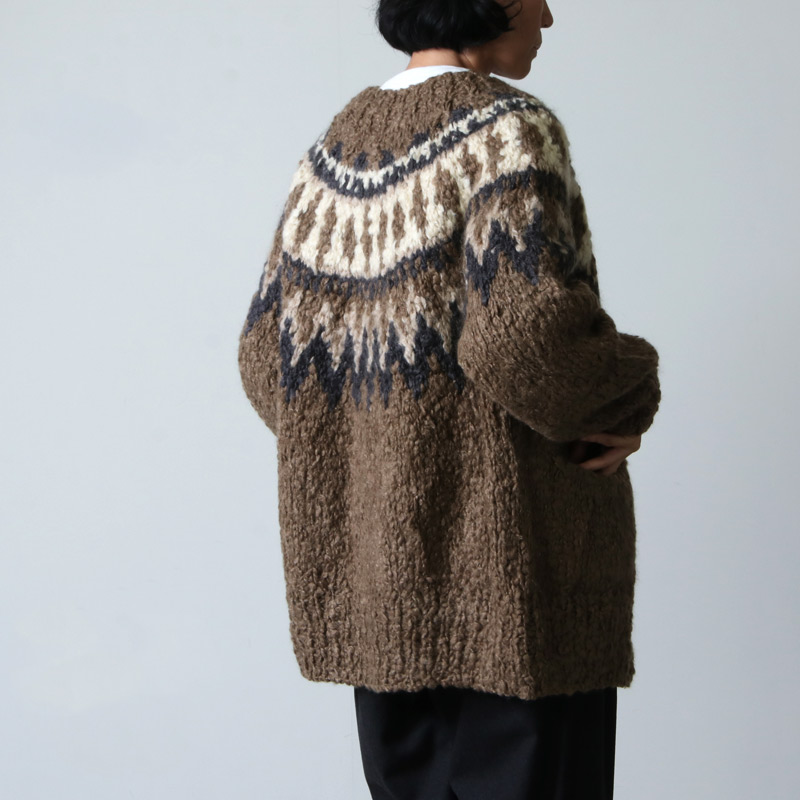 unfil (アンフィル) cashmere blend hand-knit cardigan / カシミア 