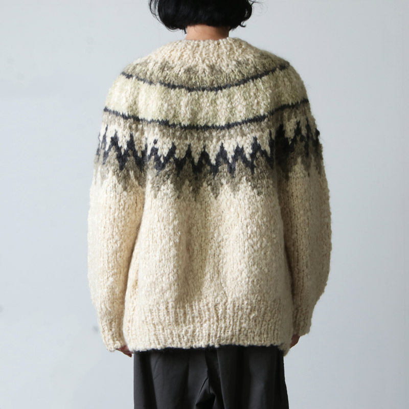unfil (アンフィル) cashmere blend hand-knit cardigan / カシミア