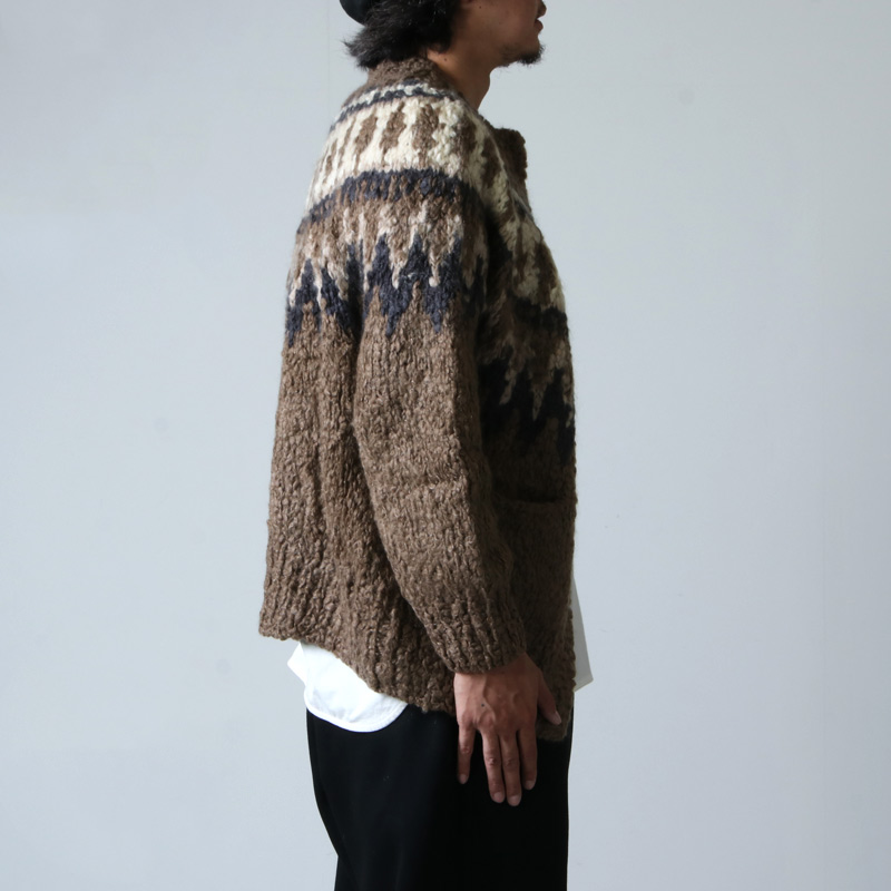 unfil (アンフィル) cashmere blend hand-knit cardigan / カシミア