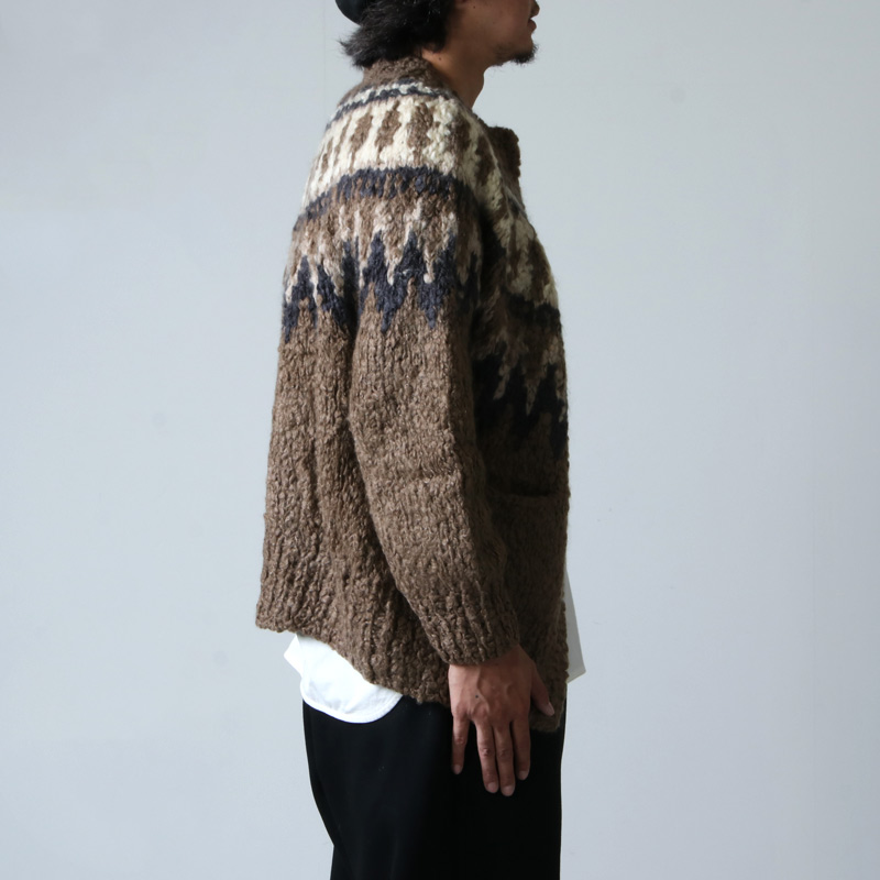 unfil (アンフィル) cashmere blend hand-knit cardigan / カシミア ...