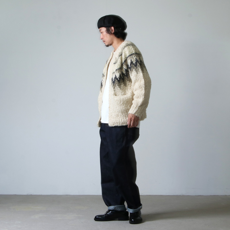 unfil (アンフィル) cashmere blend hand-knit cardigan / カシミア 