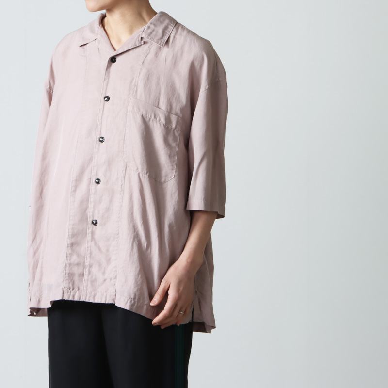 unfil (アンフィル) cotton & silk-twill short sleeve shirt