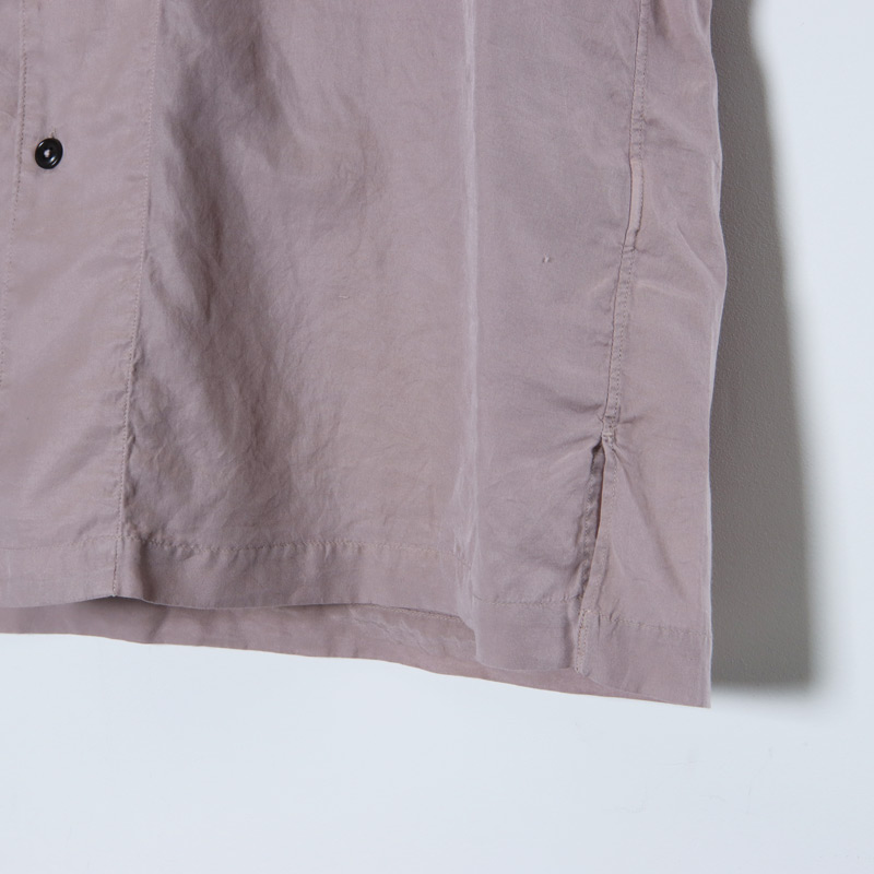 unfil(ե) cotton & silk-twill short sleeve shirt