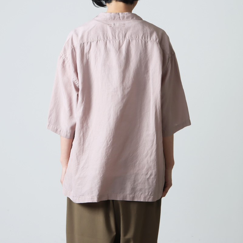 unfil(ե) cotton & silk-twill short sleeve shirt