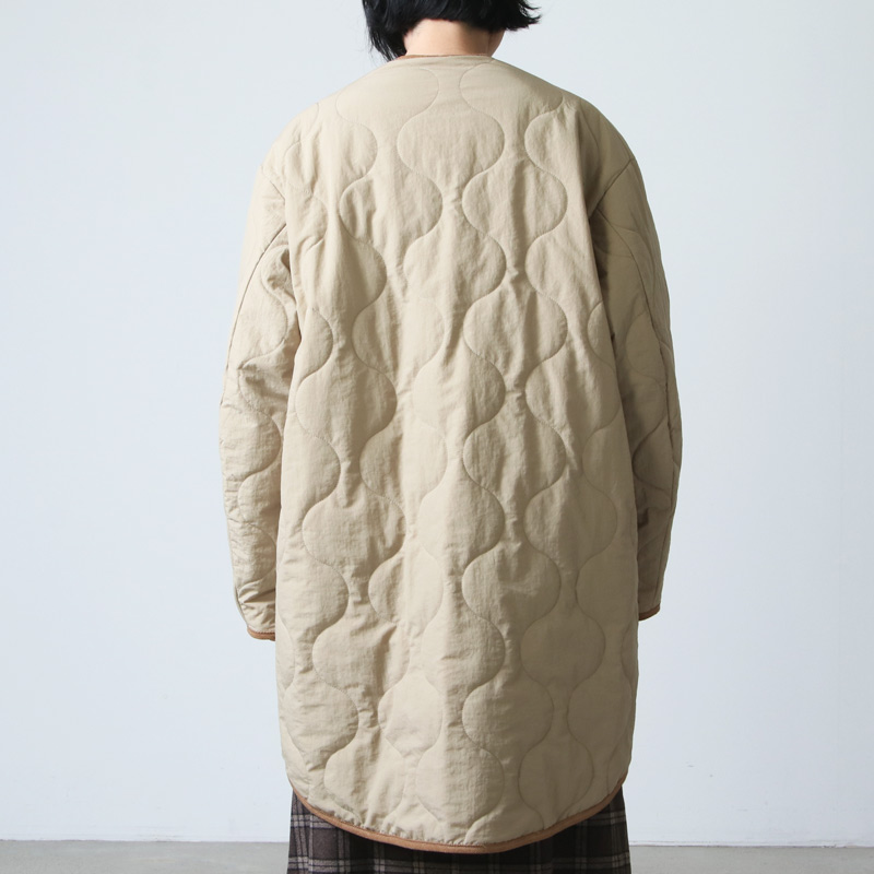 WILD THINGS (ワイルドシングス) QUILTED NO COLLAR COAT / ノーカラーコート