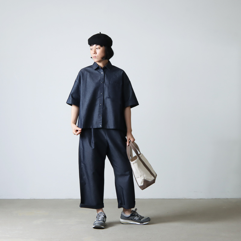 WILD THINGS (ワイルドシングス) NANOTEX DENIM TUCK WIDE PANTS