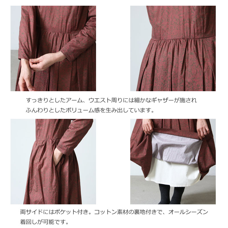 Yaeca ヤエカ Write Tuck Dress Liberty ライトタックドレスリバティ