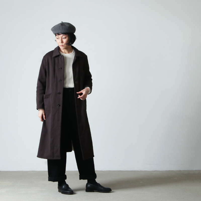 phigvelフィグベルreddish brown DRAWSTRING OVER COAT コート