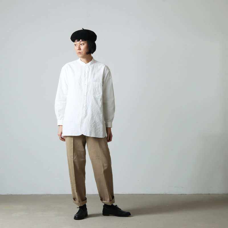 YAECA (ヤエカ) WRITE STAND COLLAR SHIRT / ライトライトスタンド