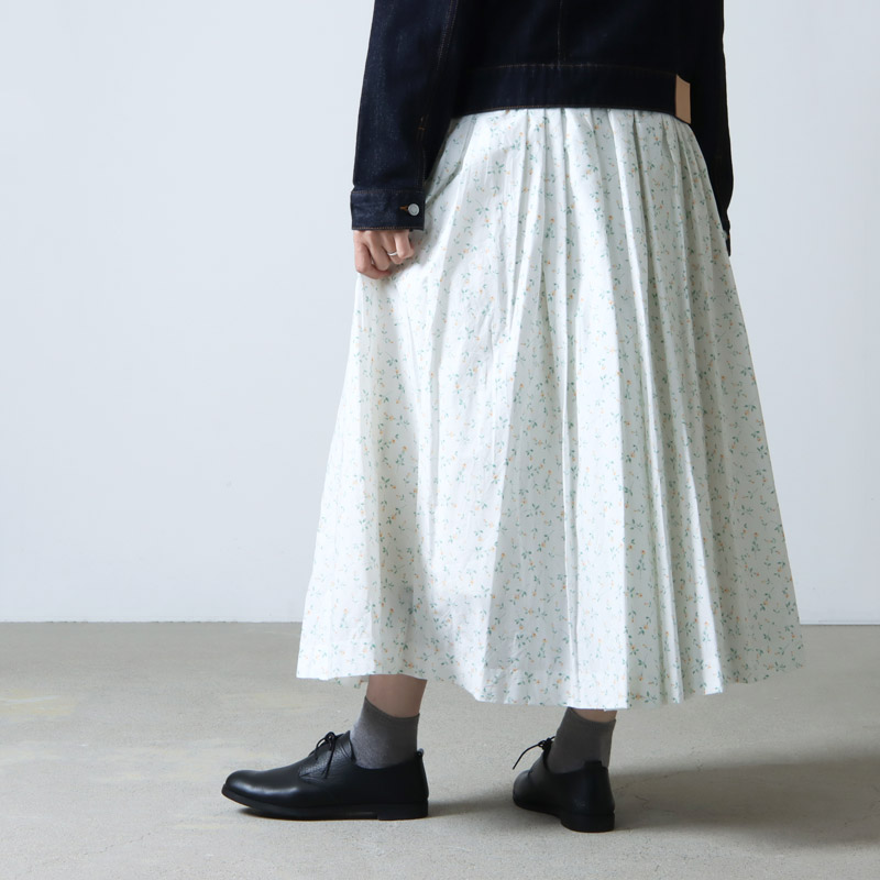 YAECA (ヤエカ) WRITE TUCK SKIRT LIBERTY / ライトタックスカートリバティ