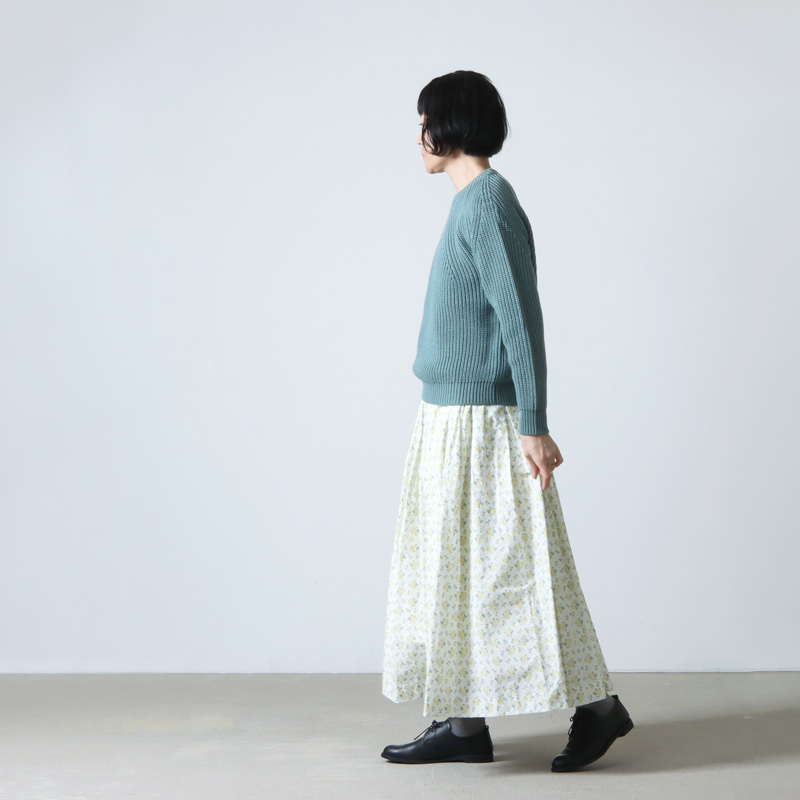 YAECA (ヤエカ) WRITE TUCK SKIRT LIBERTY / ライトタックスカートリバティ