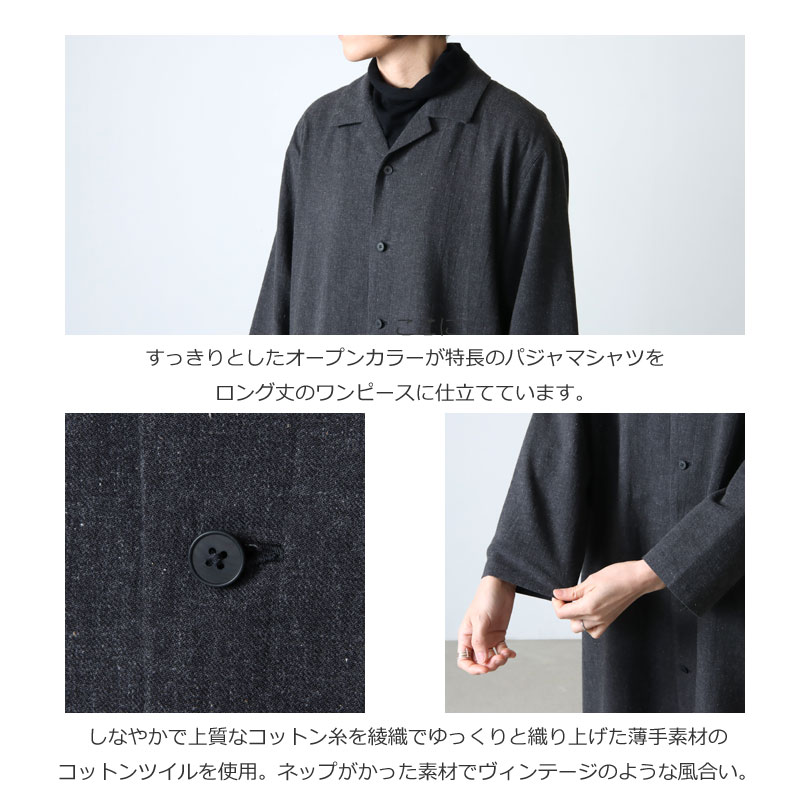 YAECA (ヤエカ) CONTEMPO PAJAMA SHIRT DRESS / コンテンポパジャマ 