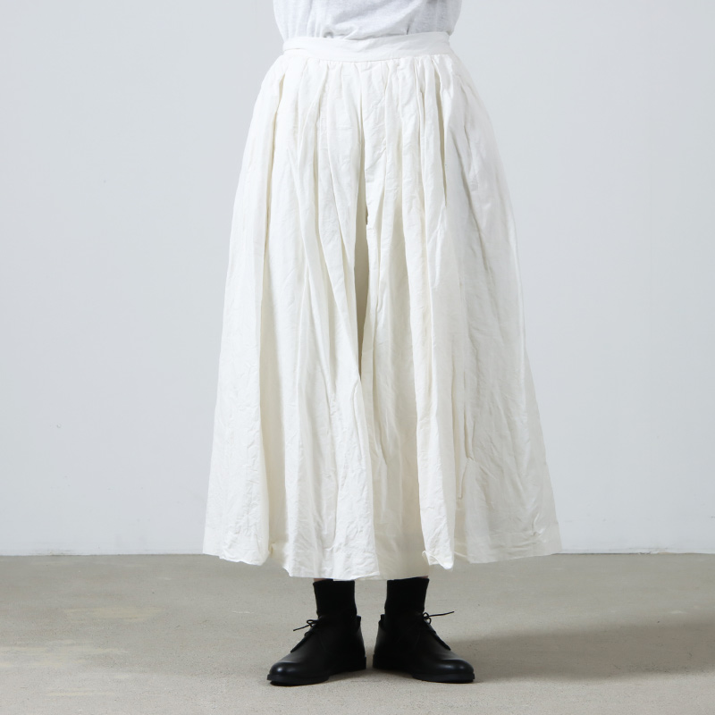 YAECA WRITE TUCK SKIRT Cotton Linen