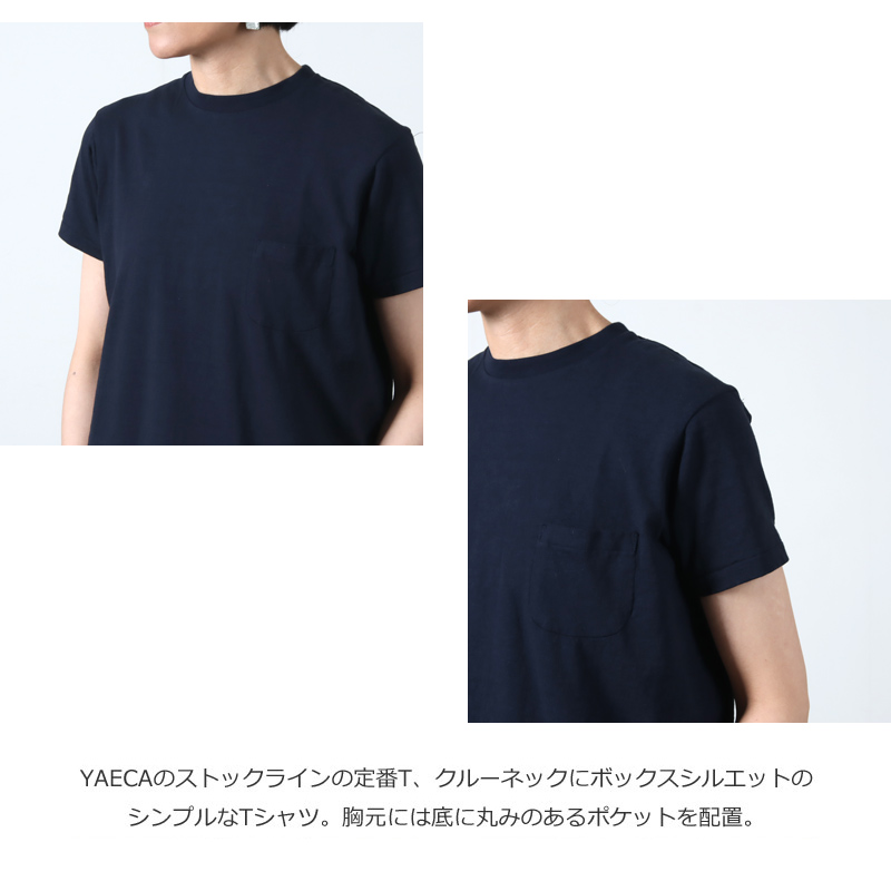 YAECA (ヤエカ) CREWNECK POCKET T S/S ＃WOMEN / クルーネックポケットTシャツ ショートスリーブ（レディース）