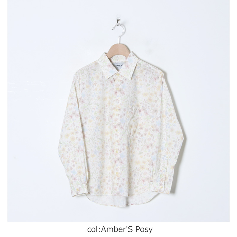 YAECA (ヤエカ) WRITE BUTTON SHIRT LIBERTY COTTON / ボタンシャツ リバティ