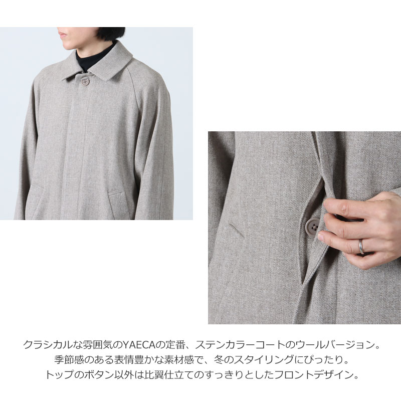 YAECA(䥨) SOUTIEN COLLAR COAT WOOL