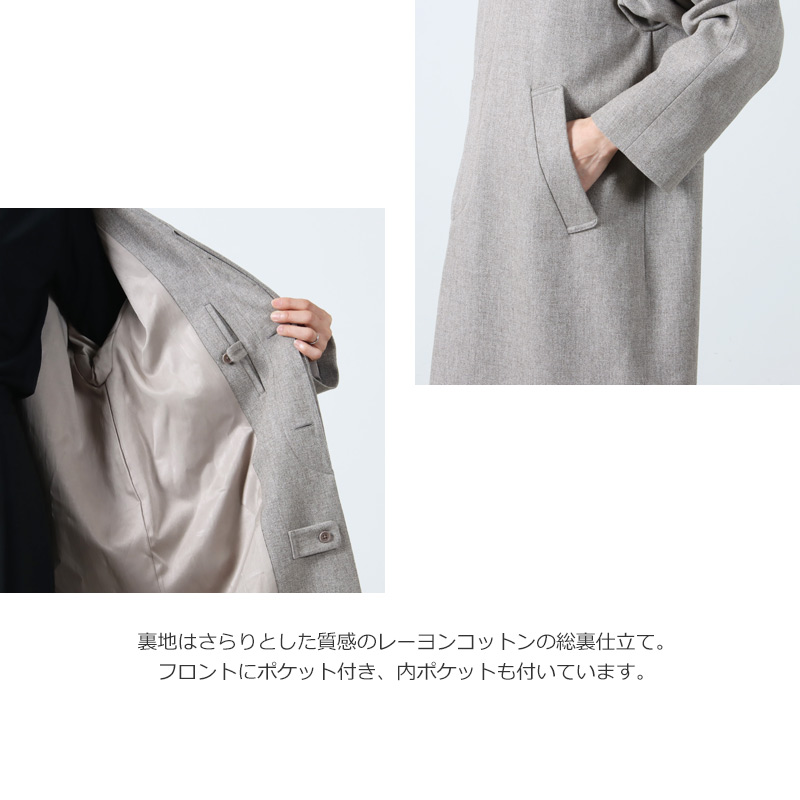 YAECA(䥨) SOUTIEN COLLAR COAT WOOL