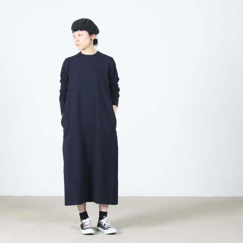 YAECA(�䥨��) Slub Yarn Long-Sleeve T-Shirt Dress