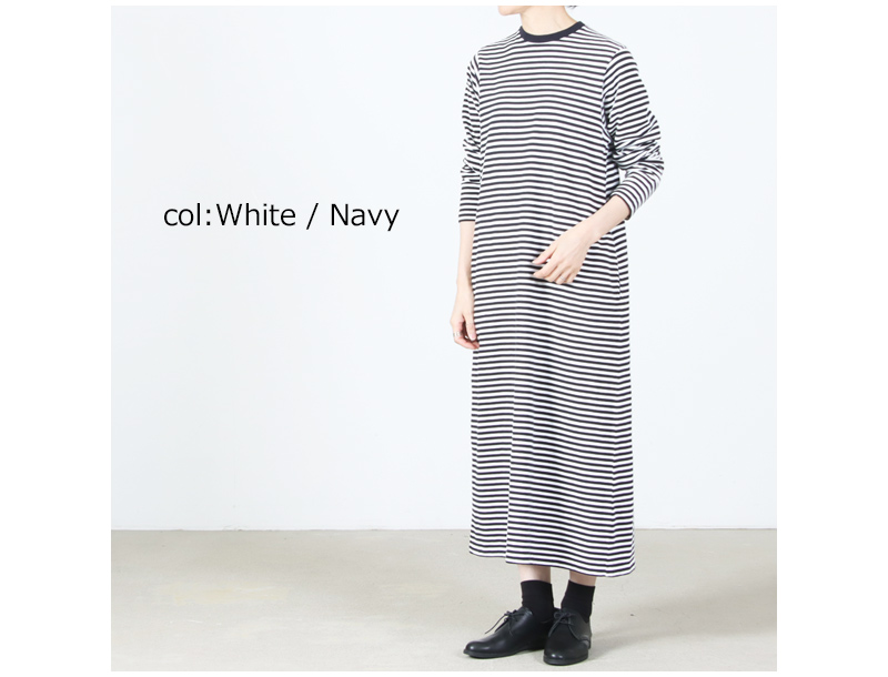 YAECA(�䥨��) Slub Yarn Long-Sleeve T-Shirt Dress