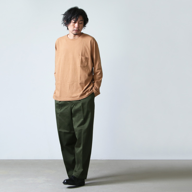 YAECA(䥨) STOCK ƹ CREW NECK LONG SLEEVE POCKET TEE