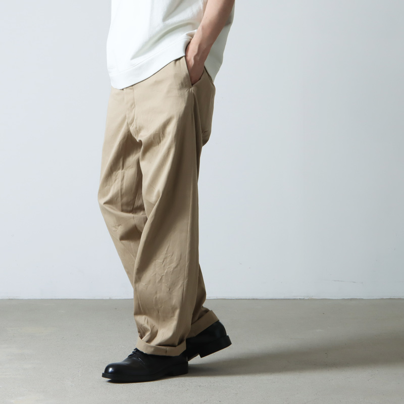 YAECA(ヤエカ) 17SS CHINO CLOTH PANTS チノワイドテーパード サイズ