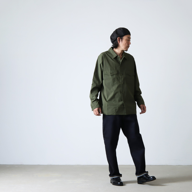 40 YAECA ベイカーシャツ　LIKE WEAR OLIVE（SATIN）