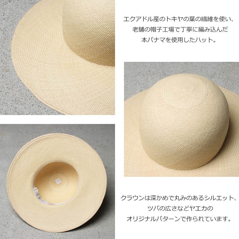 YAECA (ヤエカ) CANVAS DESIGN STRAW HAT / ストローハット